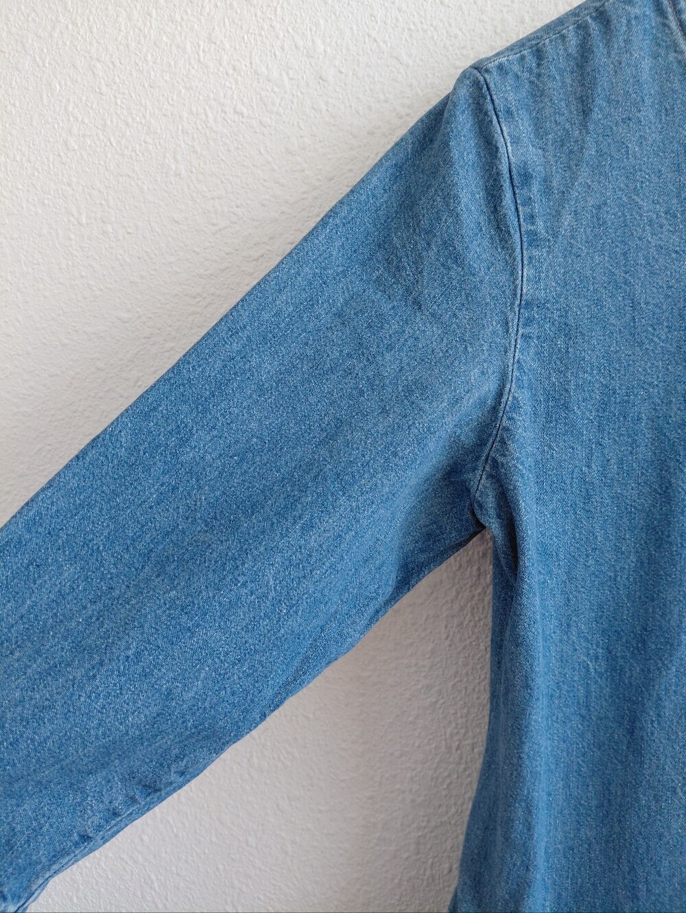 Vtg Sunbelt Sportswear Denim Fully Buttoned 3/4 Sleeve Midi Womens Dress - Picture 4 of 8